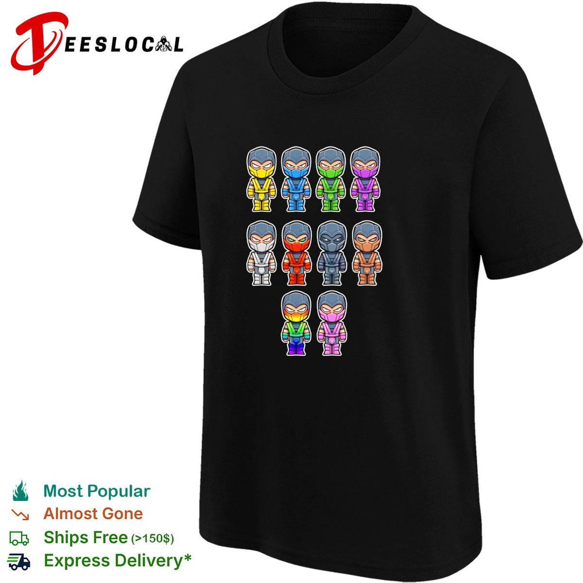 Ninja Kombat ninjas from Mortal Kombat in chibi style shirt