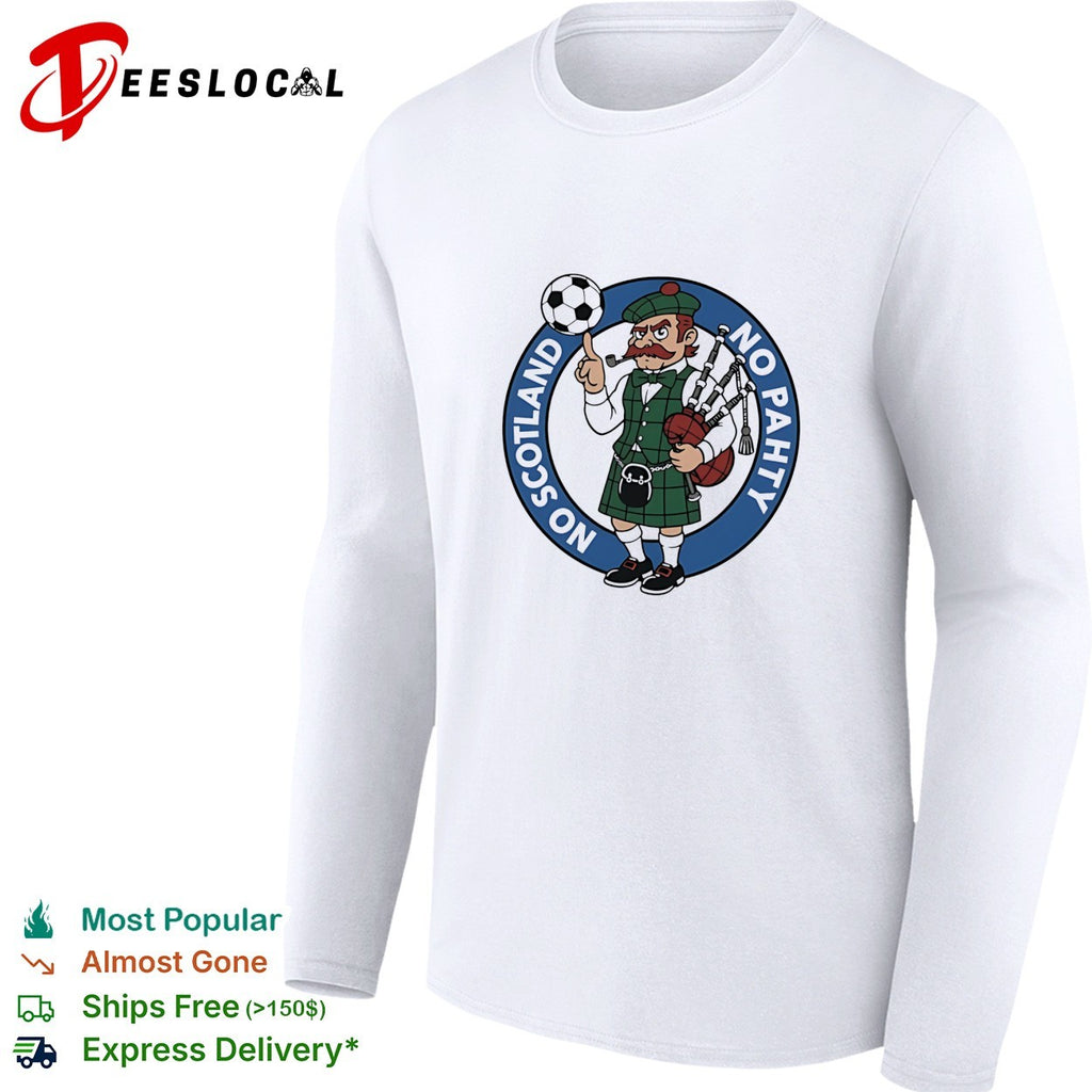 No Pahty No Soctland soccer and bagpipes cartoon shirt