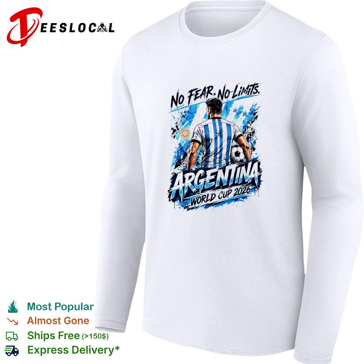 No fear no limits soccer player splash poster shirt