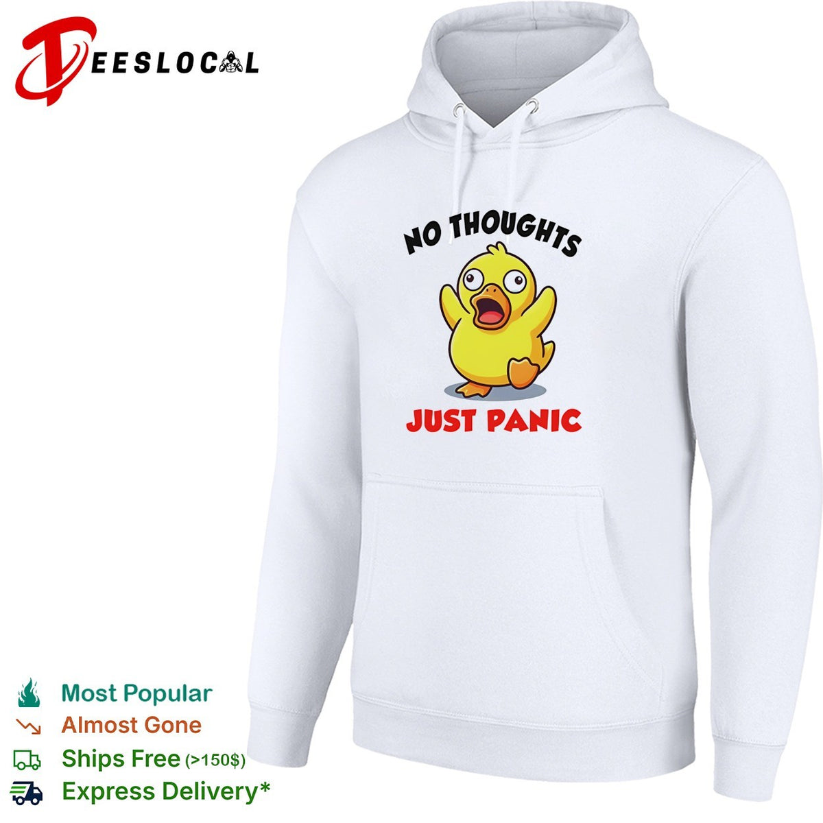 No thoughts just panic duck cartoon anxiety humor shirt