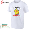 No thoughts just panic duck cartoon anxiety humor shirt
