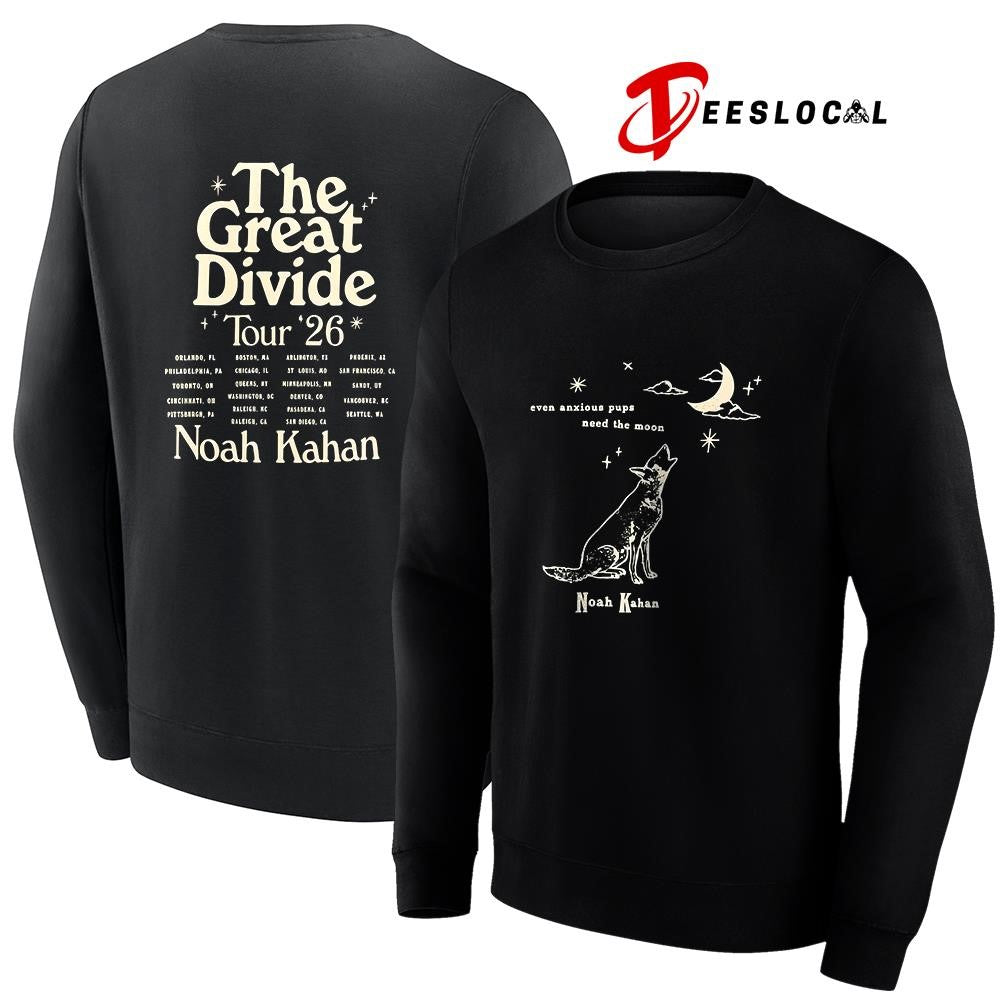 Noah Kahan Orbiter Howling Pup The Great Divide tour dates schedule shirt