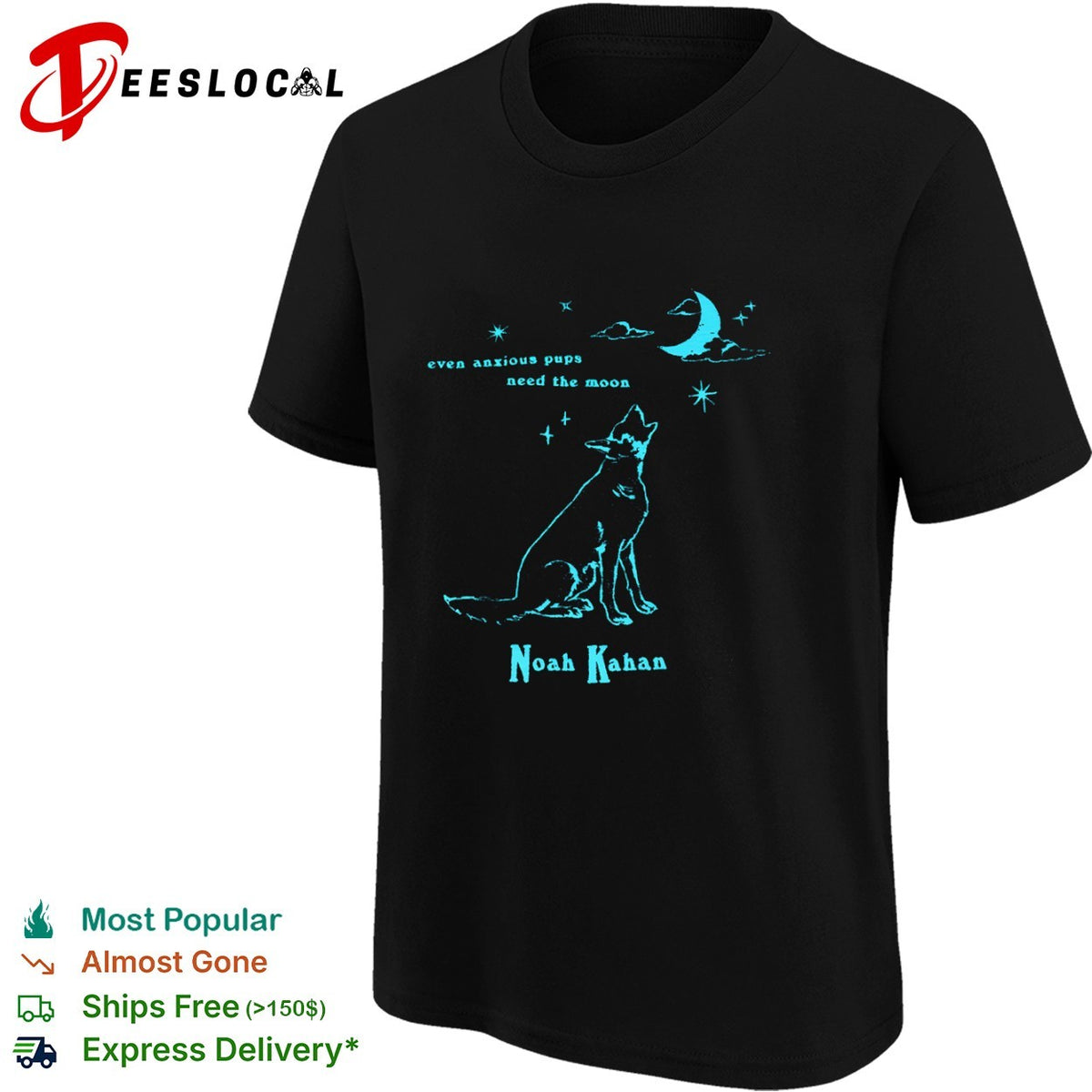 Noah Kahan even anxious pups need the moon howling coyote shirt