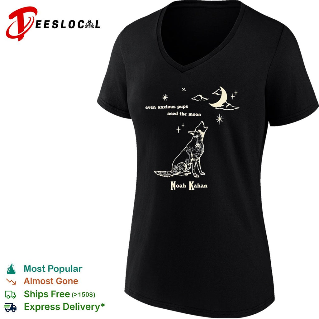 Noah Kahan even anxious pups need the moon howling dog star night sky shirt