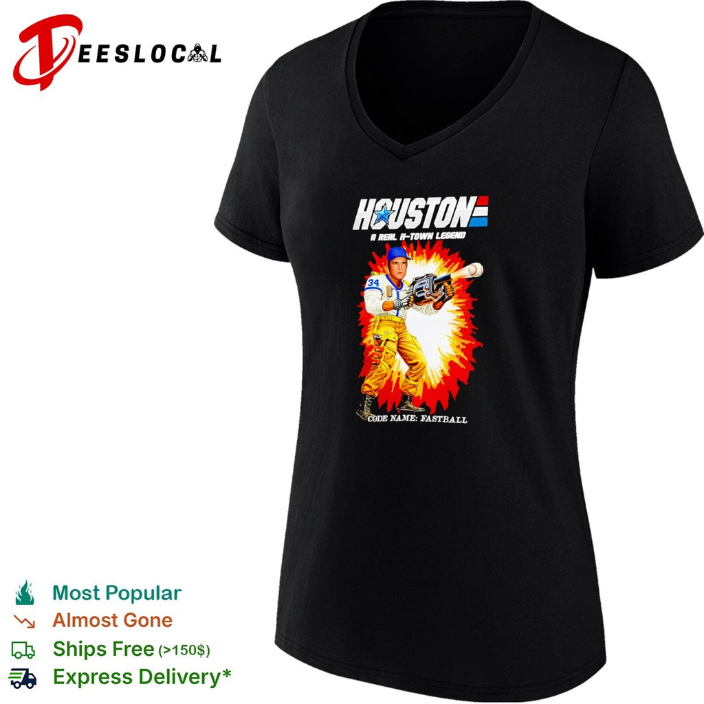 Nolan Ryan Houston Astros G I Joe Parody Houston A Real H-Town Legend Fastball shirt