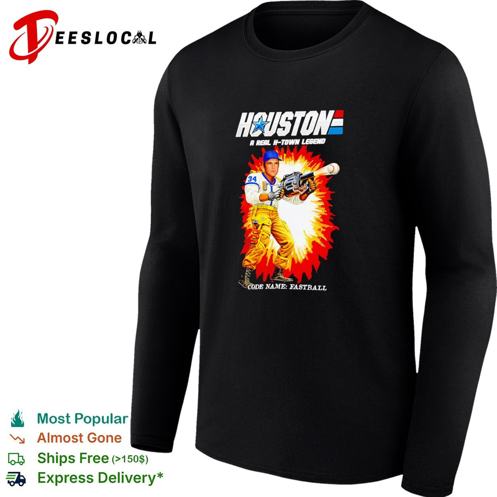 Nolan Ryan Houston Astros G I Joe Parody Houston A Real H-Town Legend Fastball shirt