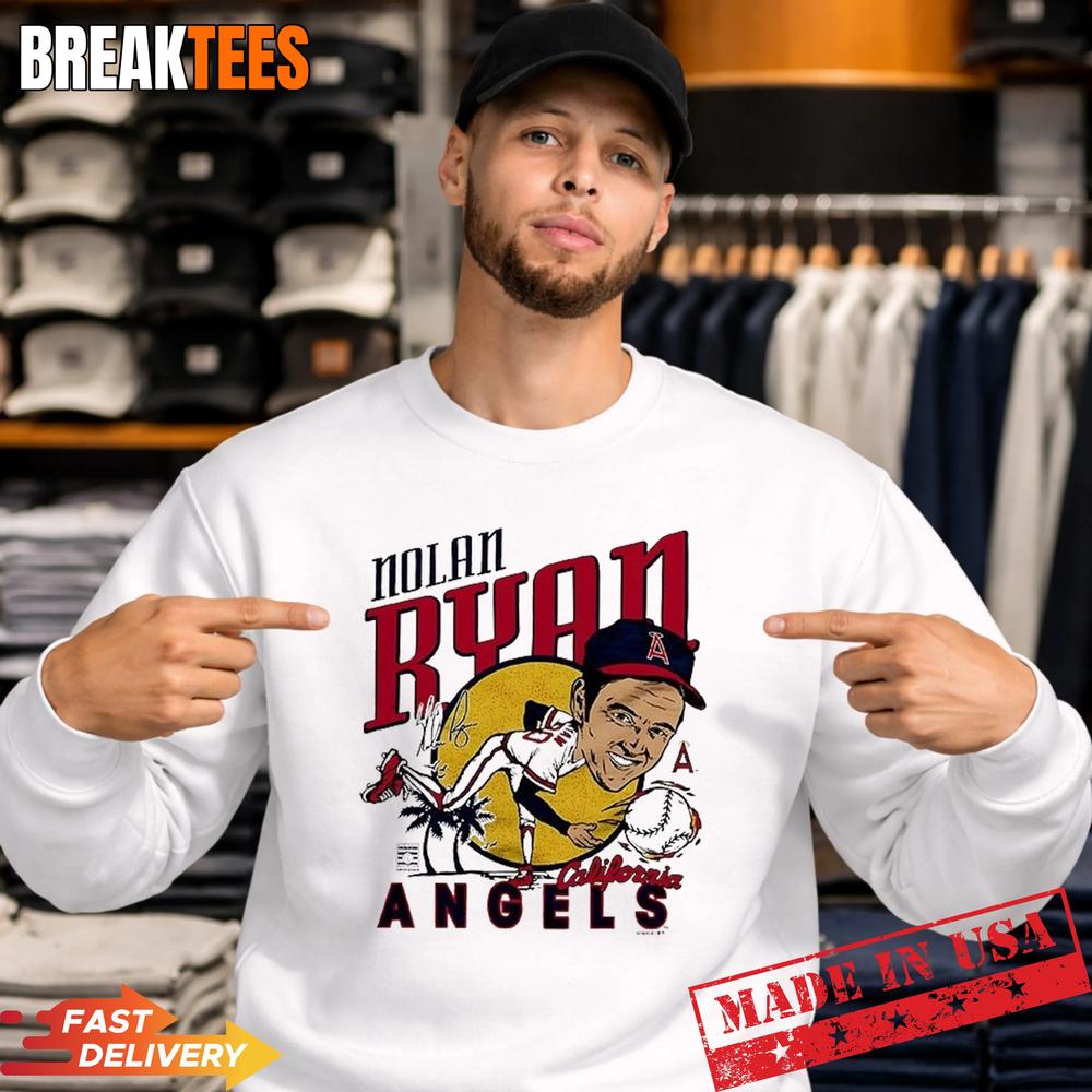 Nolan Ryan Los Angeles Angels Baseball Caricature Shirt