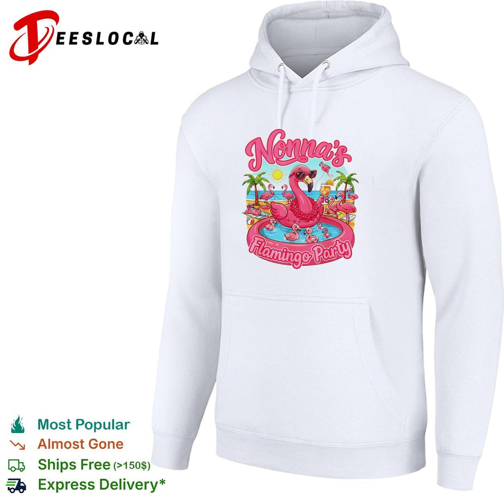 Nonna’s flamingo party pool float tropical funny graphic shirt