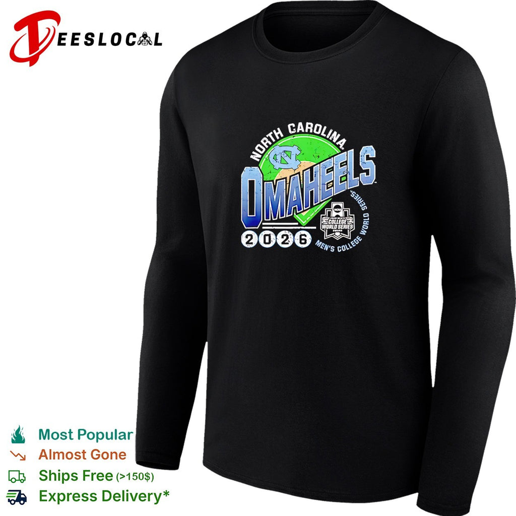 North Carolina Omaheels 2026 Men’s College World Series baseball distressed logo art shirt