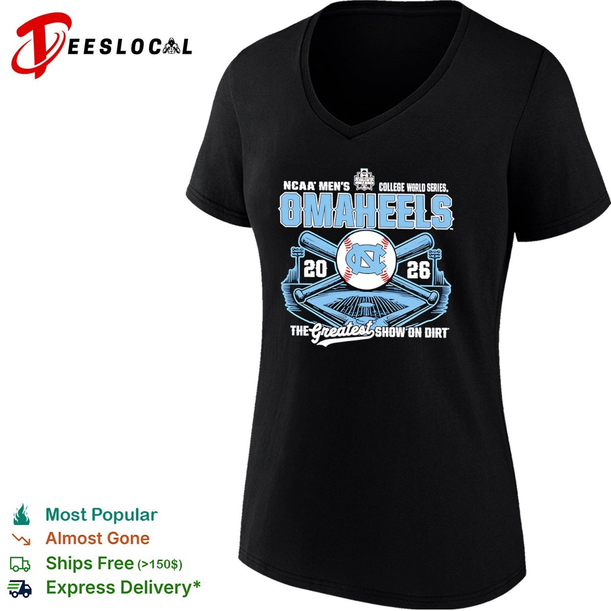 North Carolina Omaheels NCAA Men’s College World Series 2026 the greatest show on dirt shirt