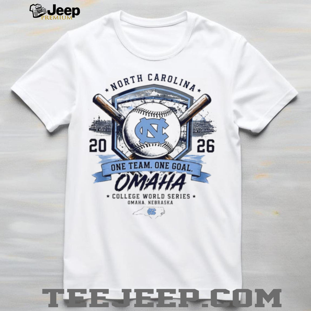 North Carolina Tar Heels 2026 MCWS Omaha Bound one team one goal shirt