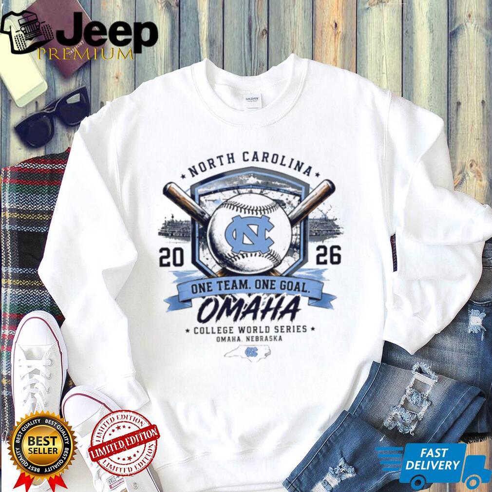 North Carolina Tar Heels 2026 MCWS Omaha Bound one team one goal shirt