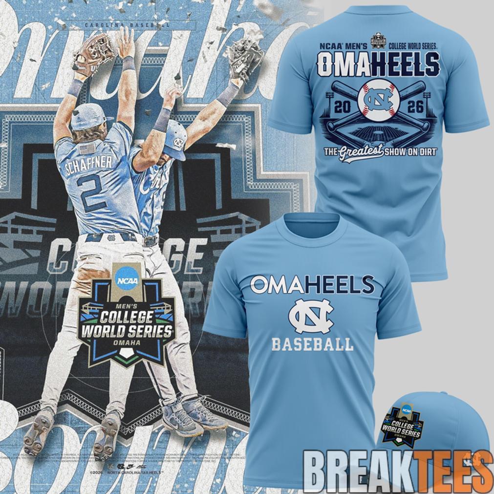 North Carolina Tar Heels Baseball College World 2026 Series Omaheels 3D T-Shirt
