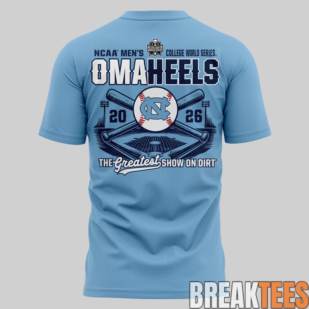 North Carolina Tar Heels Baseball College World 2026 Series Omaheels 3D T-Shirt