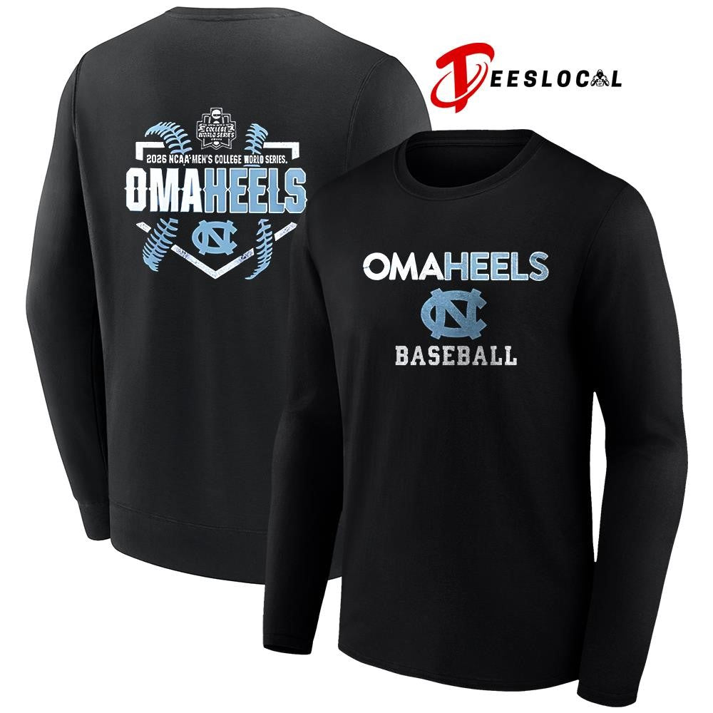 North Carolina Tar Heels College World Series Omaheels baseball logo shirt