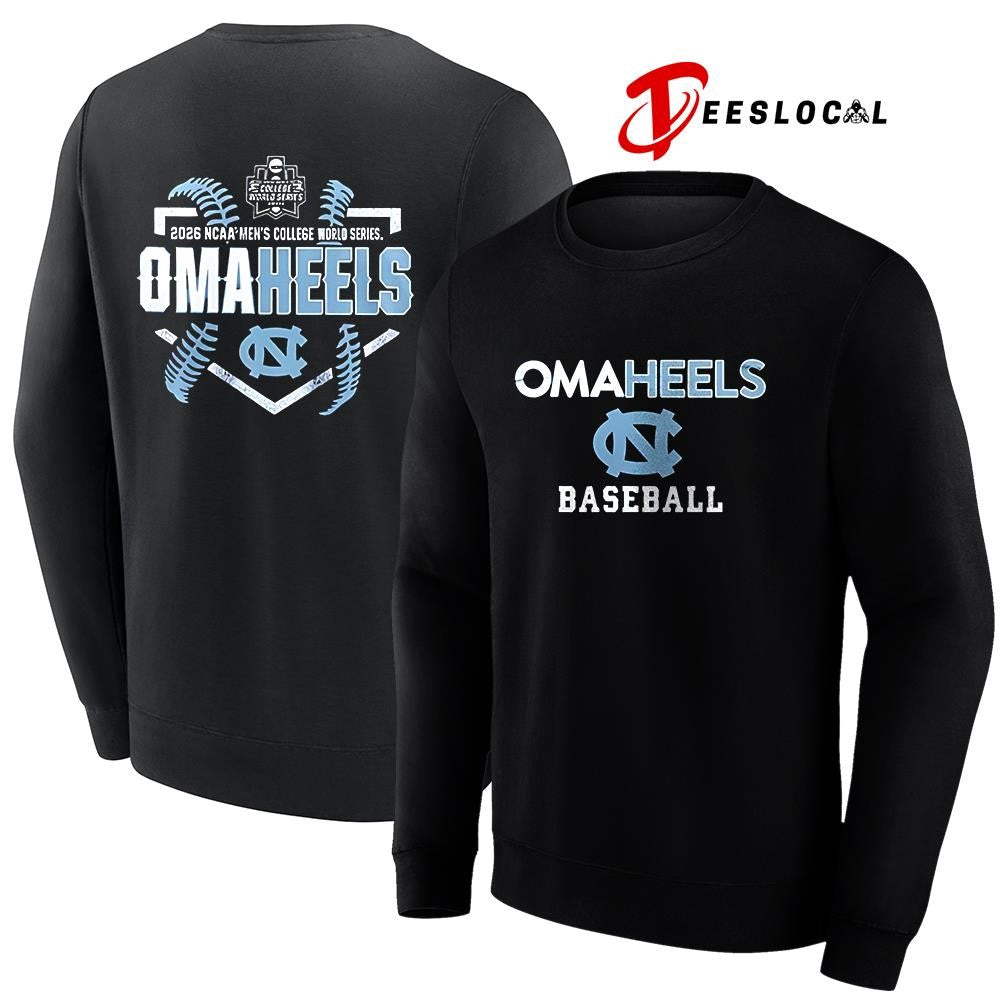 North Carolina Tar Heels College World Series Omaheels baseball logo shirt