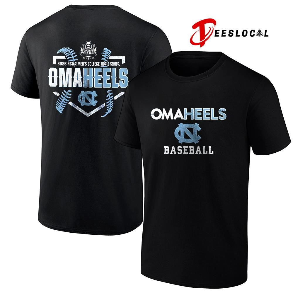 North Carolina Tar Heels College World Series Omaheels baseball logo shirt
