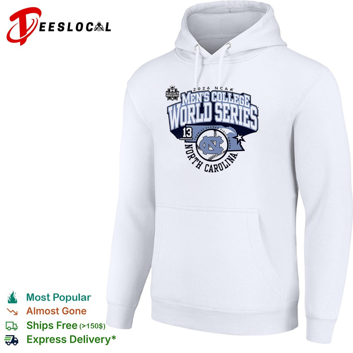 North Carolina Tar Heels Men’s College World Series 2026 NCAA Field Omaha state shirt
