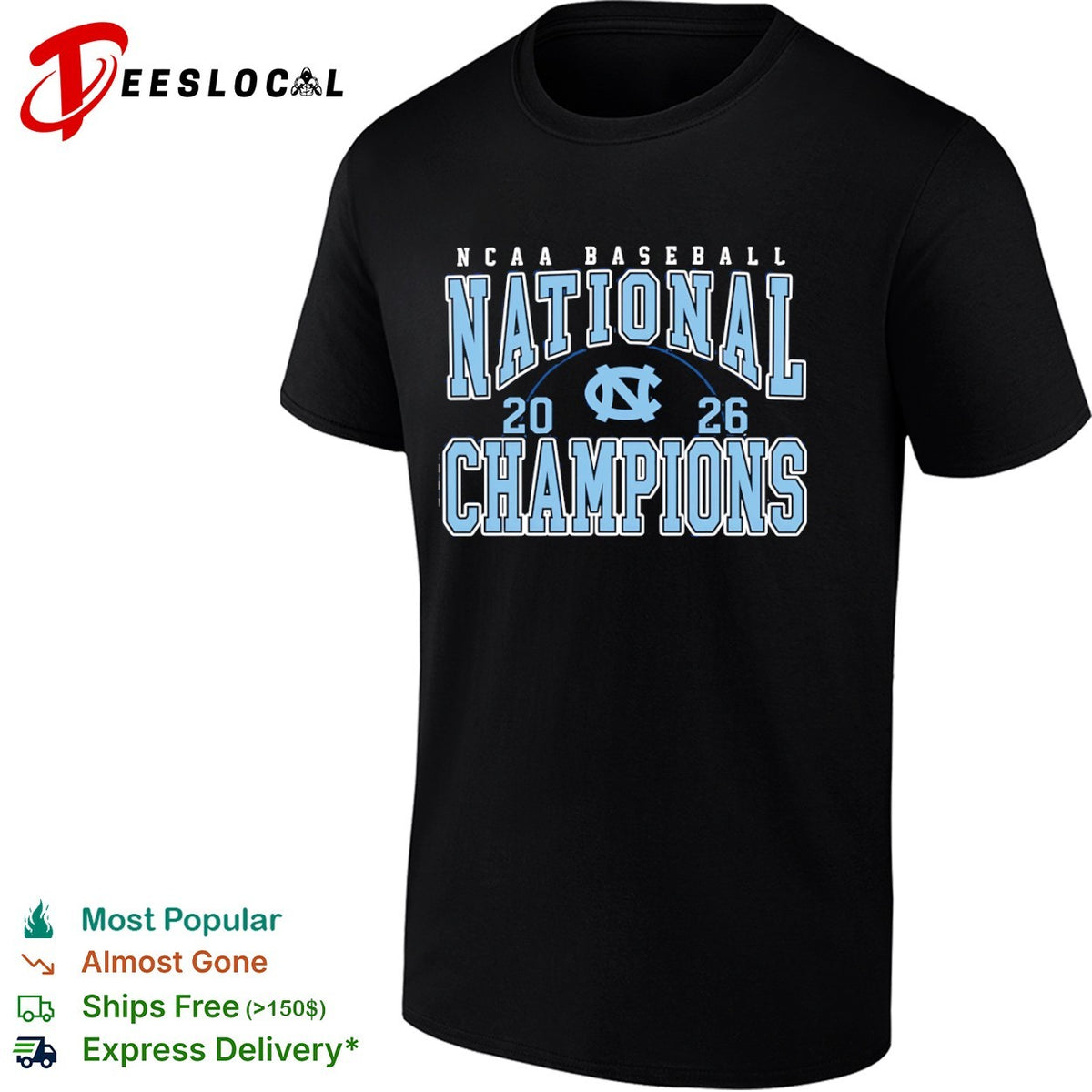 North Carolina Tar Heels NCAA Baseball National Champions 2026 shirt