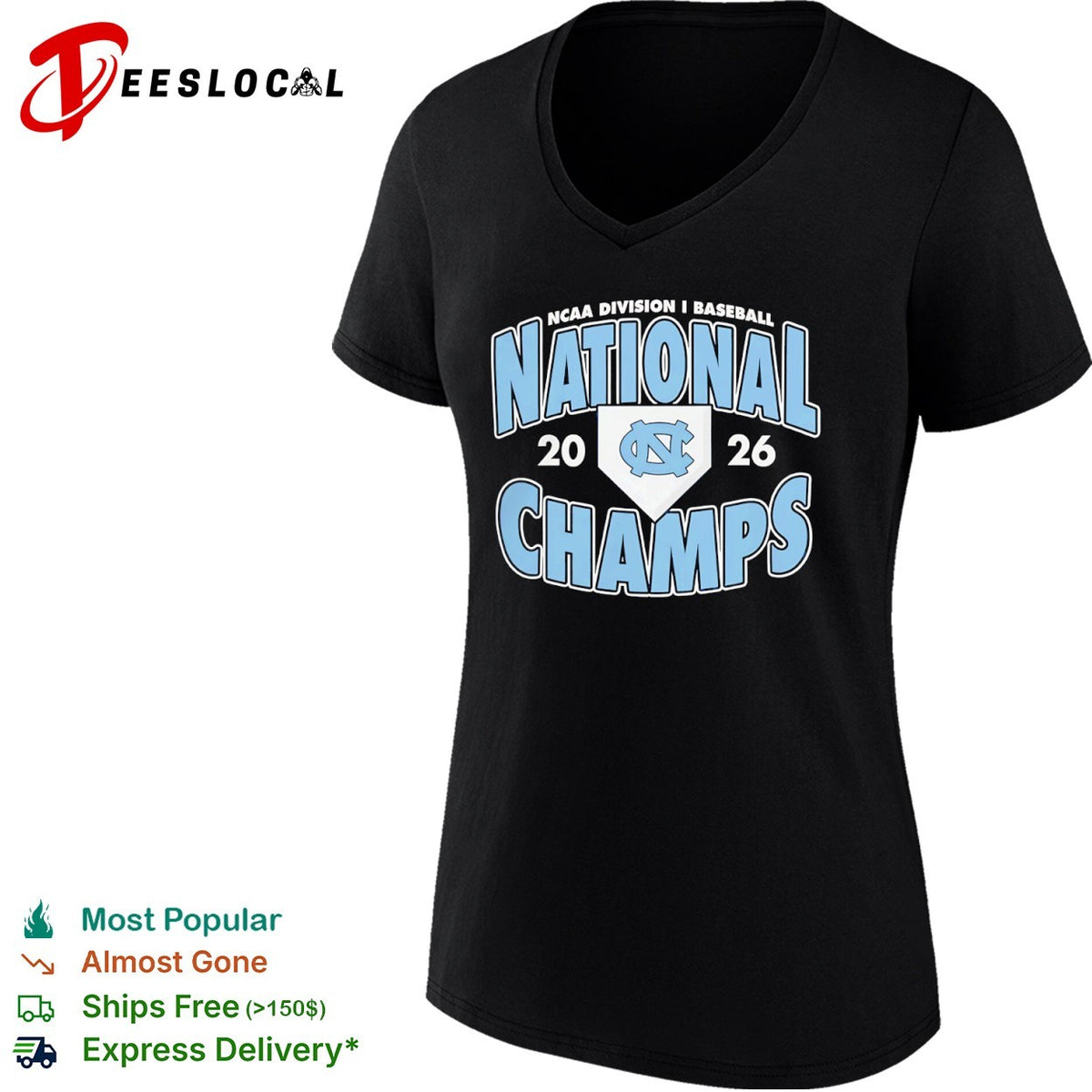 North Carolina Tar Heels NCAA Division I Baseball National Champs 2026 shirt