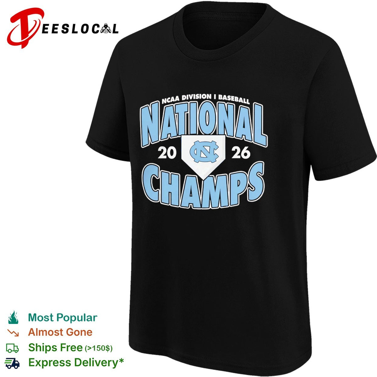 North Carolina Tar Heels NCAA Division I Baseball National Champs 2026 shirt