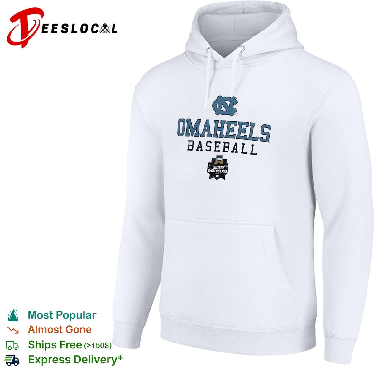North Carolina Tar Heels OMAHEELS Baseball 2024 NCAA College World Series Omaha shirt
