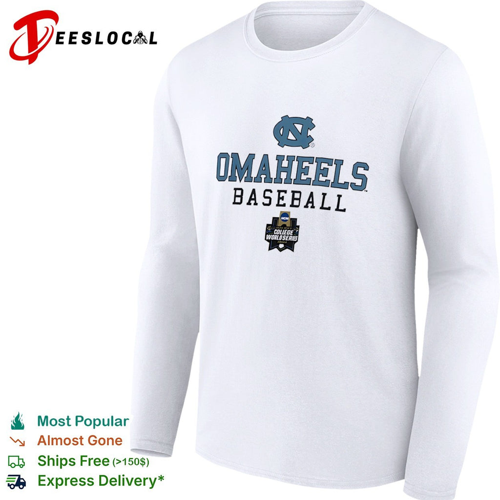 North Carolina Tar Heels OMAHEELS Baseball 2024 NCAA College World Series Omaha shirt