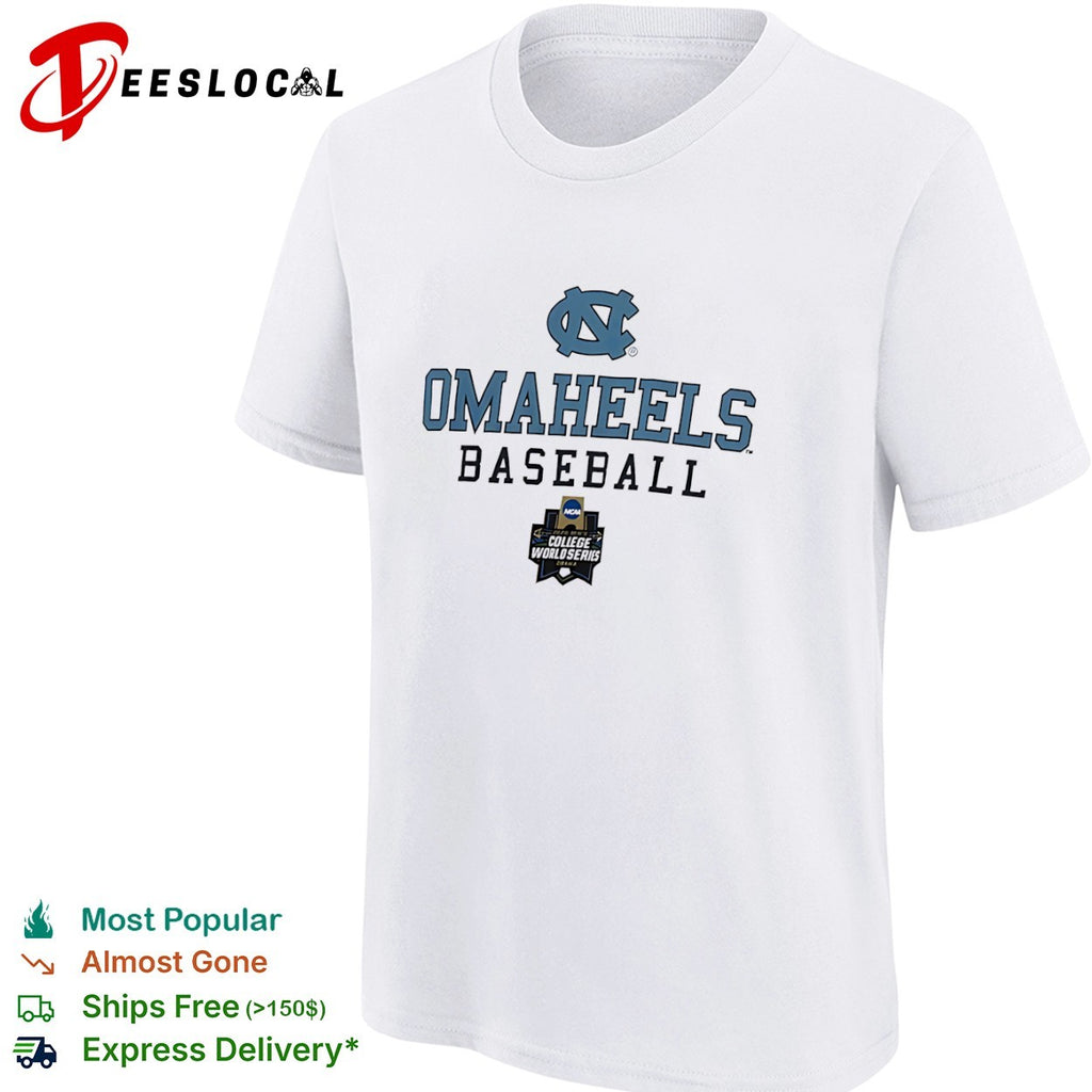 North Carolina Tar Heels OMAHEELS Baseball 2024 NCAA College World Series Omaha shirt