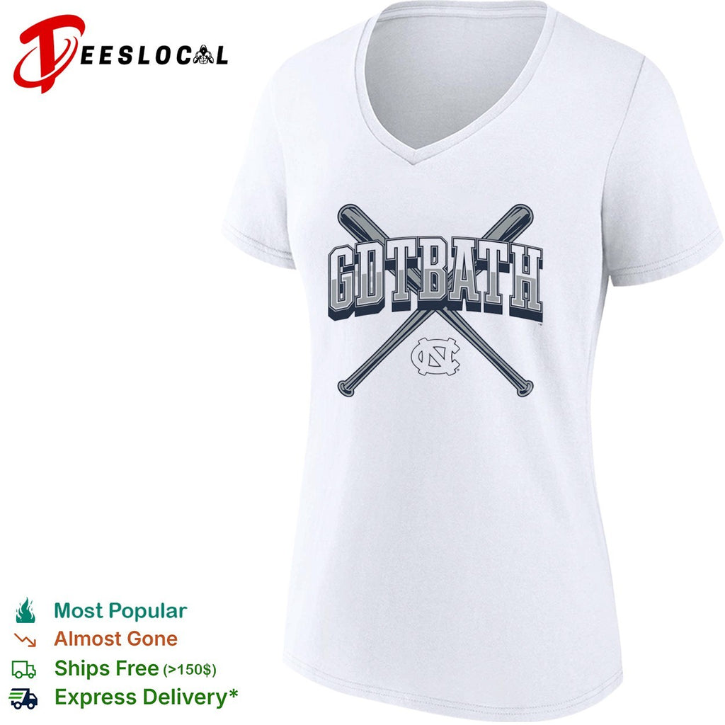 North Carolina Tar Heels baseball crossed bats gdtbath shirt