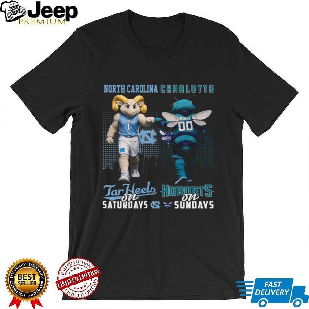 North Carolina Tar Heels on Saturdays Charlotte Hornets on Sundays T Shirt