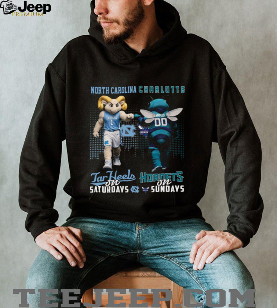 North Carolina Tar Heels on Saturdays Charlotte Hornets on Sundays T Shirt