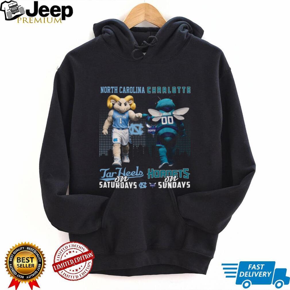 North Carolina Tar Heels on Saturdays Charlotte Hornets on Sundays T Shirt