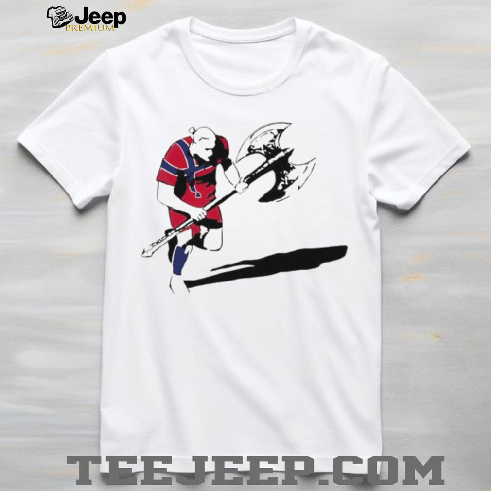 Norway Erling Haaland holding battle axe 2026 World Cup meme shirt