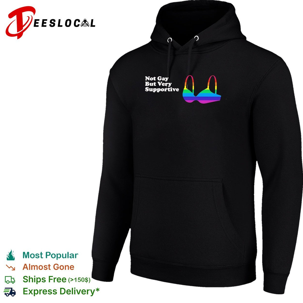 Not Gay But Very Supportive Rainbow Bra Pride Equality Awareness LGBT shirt