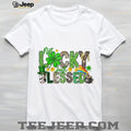 Not Lucky Just Blessed Shamrock Leopard Print St. Paddy’s Tee