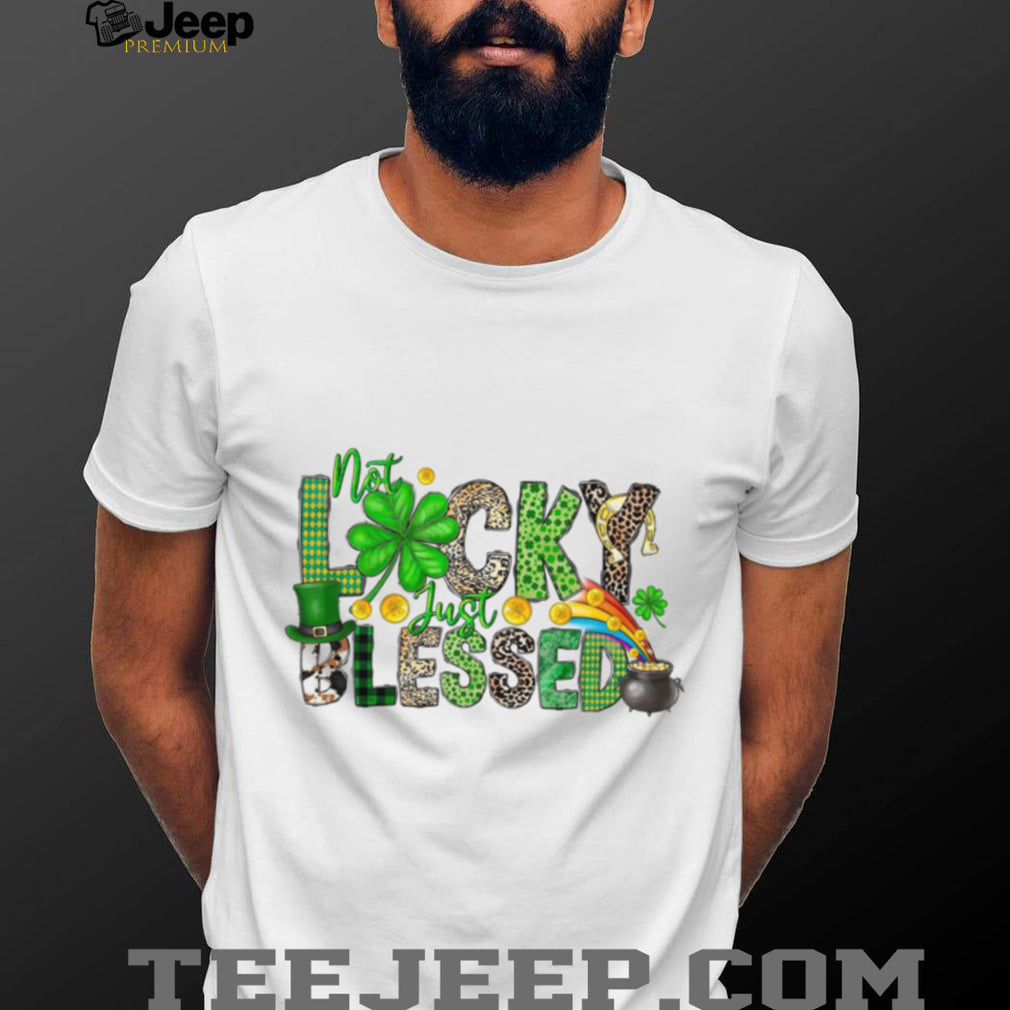 Not Lucky Just Blessed Shamrock Leopard Print St. Paddy’s Tee