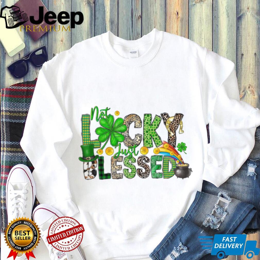 Not Lucky Just Blessed Shamrock Leopard Print St. Paddy’s Tee
