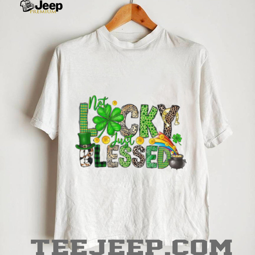 Not Lucky Just Blessed Shamrock Leopard Print St. Paddy’s Tee