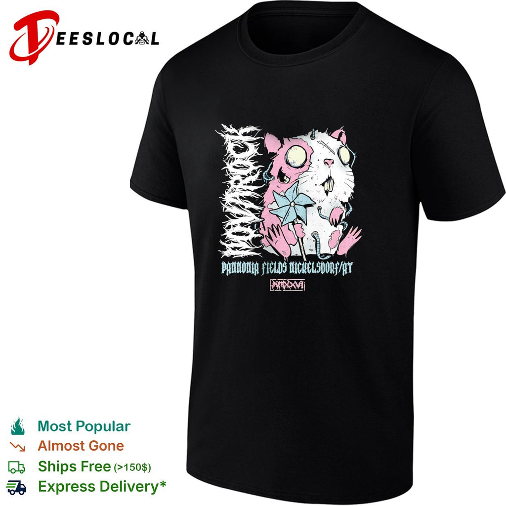 Nova Rock Pannonia Fields Nickelsdorf AT MMXXVI zombie hamster pinwheel shirt