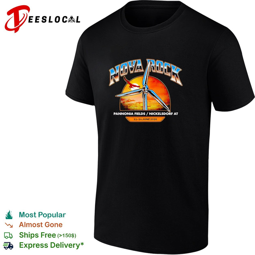Nova Rock Pannonia Fields Nickelsdorf at 11 14 June 2026 wind turbine bird shirt