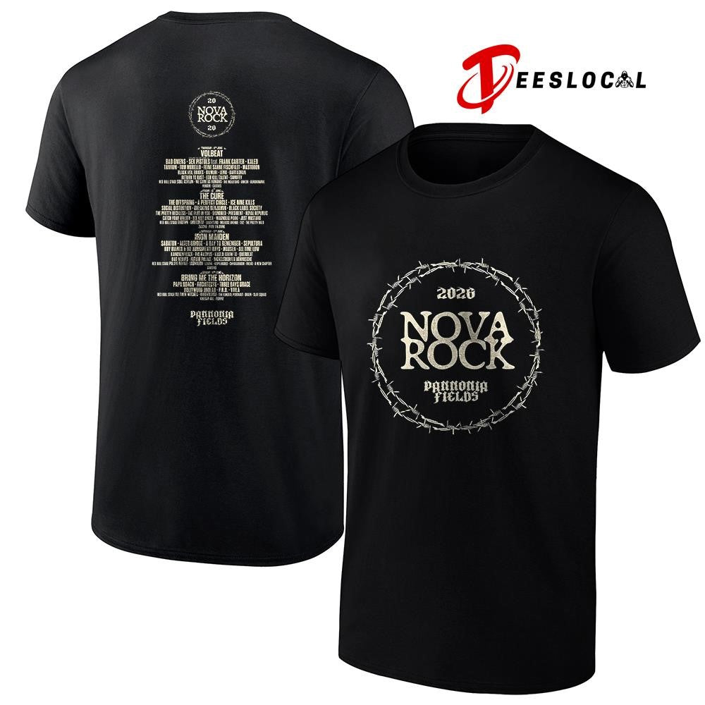 Nova Rock Pannonia Fields circle lineup graphic shirt