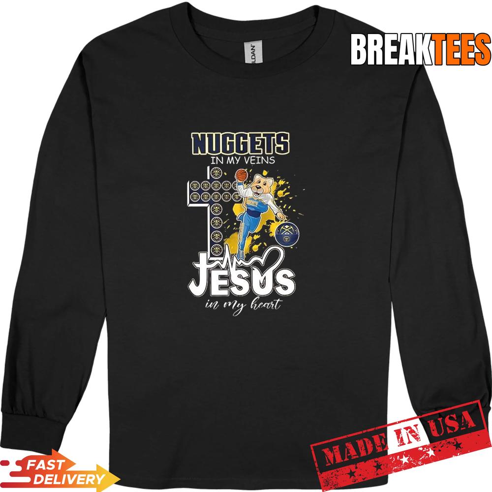 Nuggets in my veins Jesus in my heart mascot T-Shirt