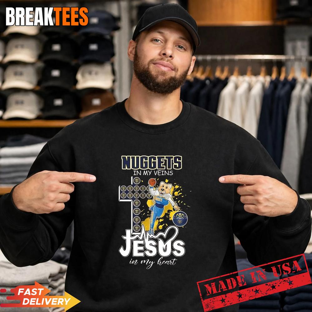 Nuggets in my veins Jesus in my heart mascot T-Shirt
