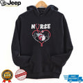 Nurse Work Of Heart Cleveland Guardians Baseball Logo Stethoscope Red Pulse T Shirt