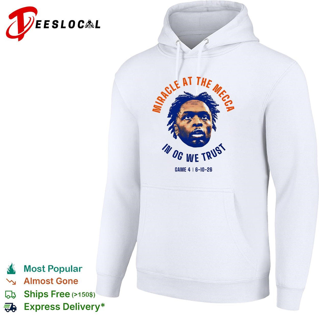OG Anunoby miracle at the Mecca in OG we trust Game 4 6-10-26 Knicks shirt
