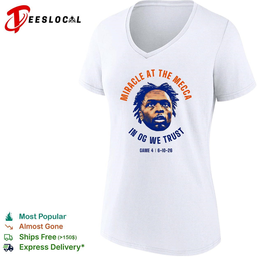 OG Anunoby miracle at the Mecca in OG we trust Game 4 6-10-26 Knicks shirt