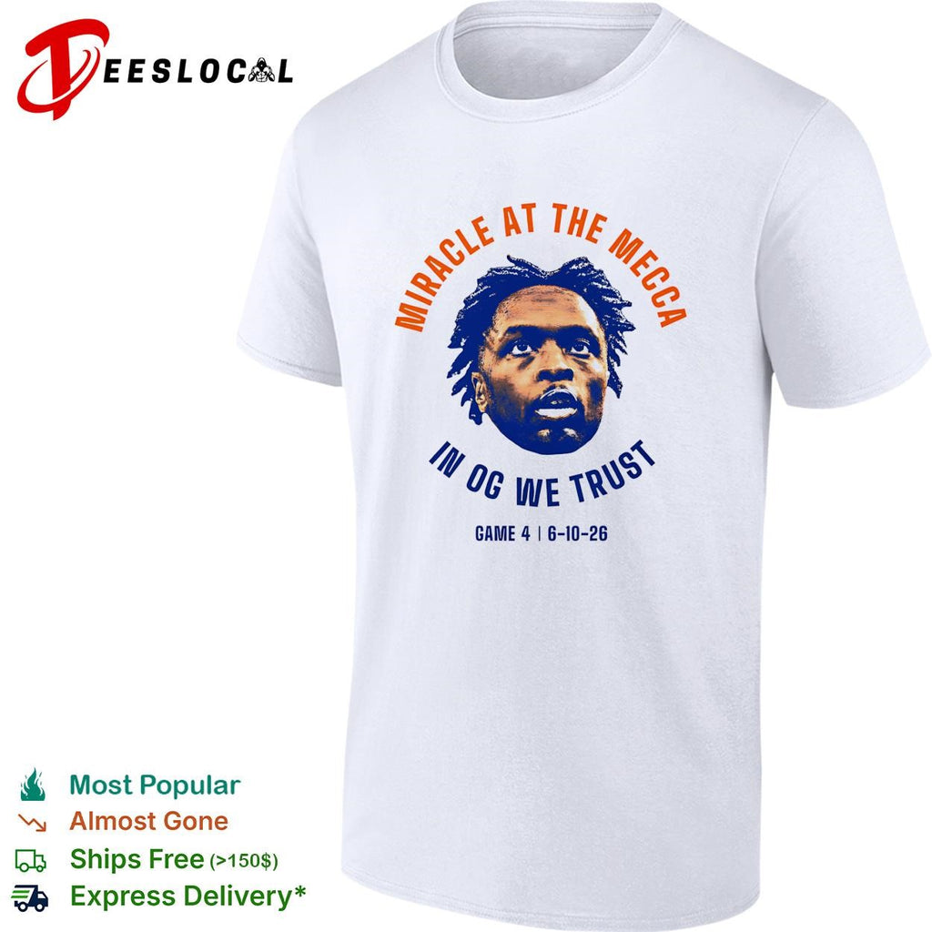 OG Anunoby miracle at the Mecca in OG we trust Game 4 6-10-26 Knicks shirt