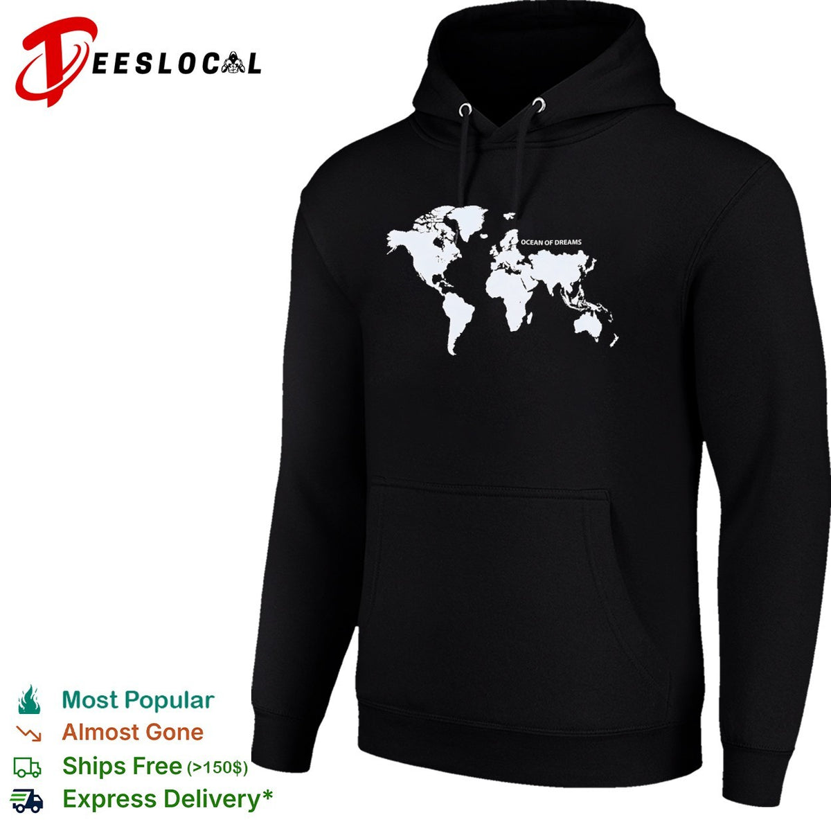 Ocean of dreams world map shirt