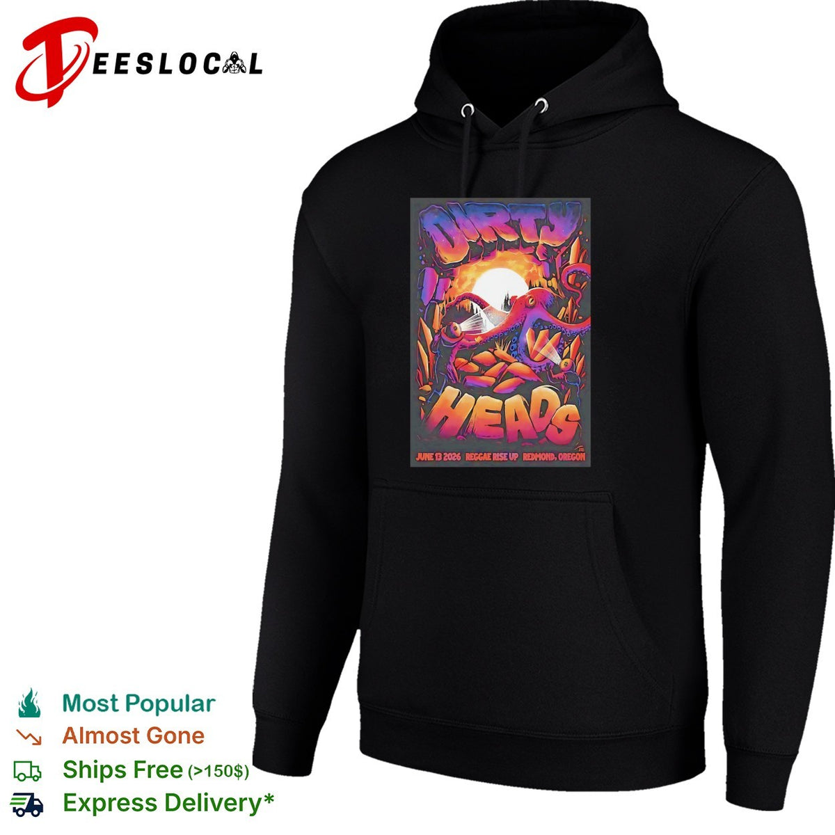Octopus tentacle explosion Reggae Rise Up Redmond Oregon June 2026 concert framed poster art shirt