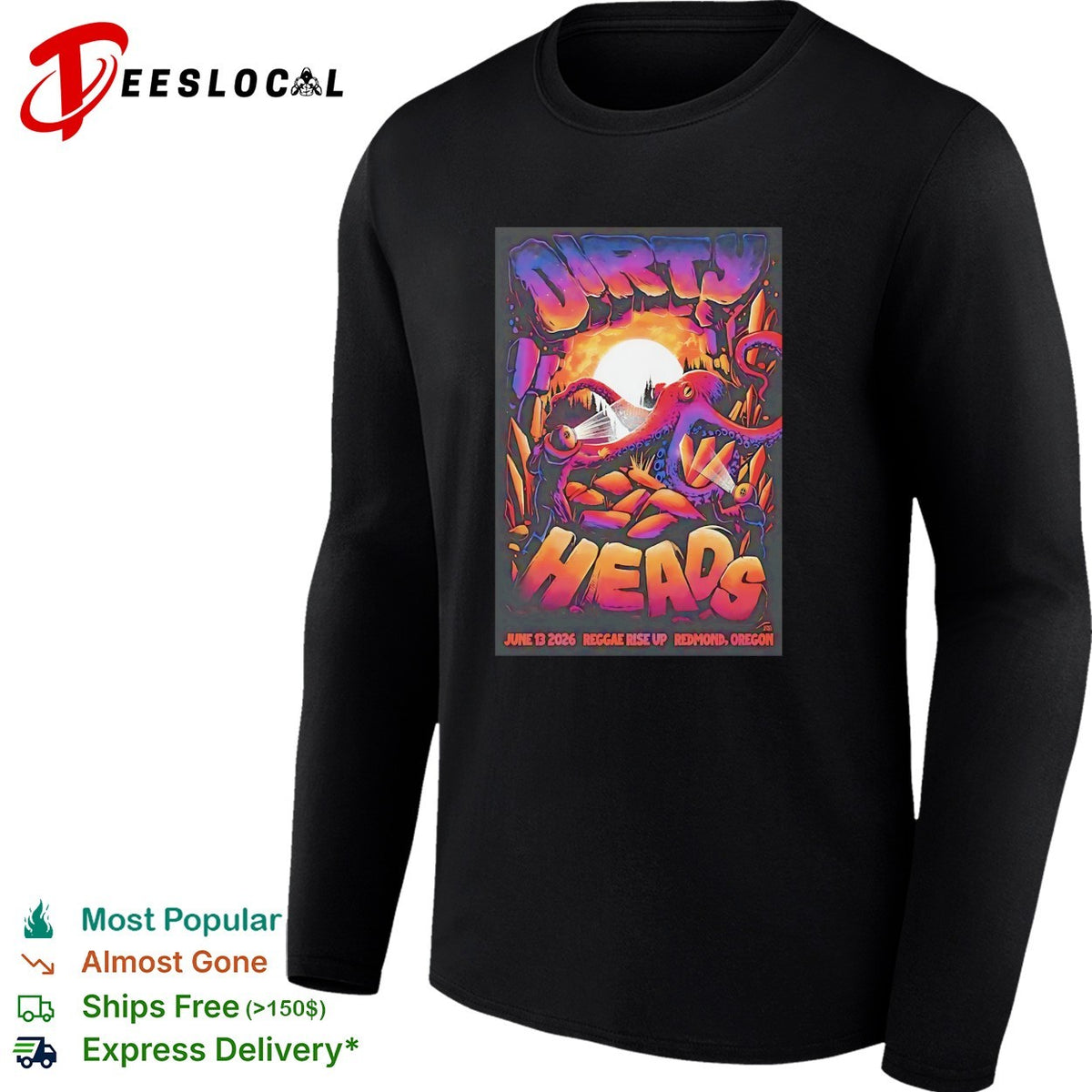 Octopus tentacle explosion Reggae Rise Up Redmond Oregon June 2026 concert framed poster art shirt